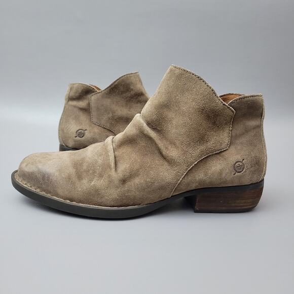 Born Women's Falco Boot Size 8 Tabacco Brown Suede Distressed Boho Bootie - Picture 2 of 10